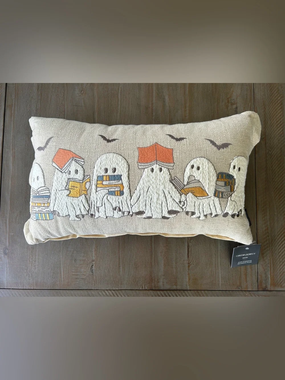 Halloween Ghosts and Books Pillow